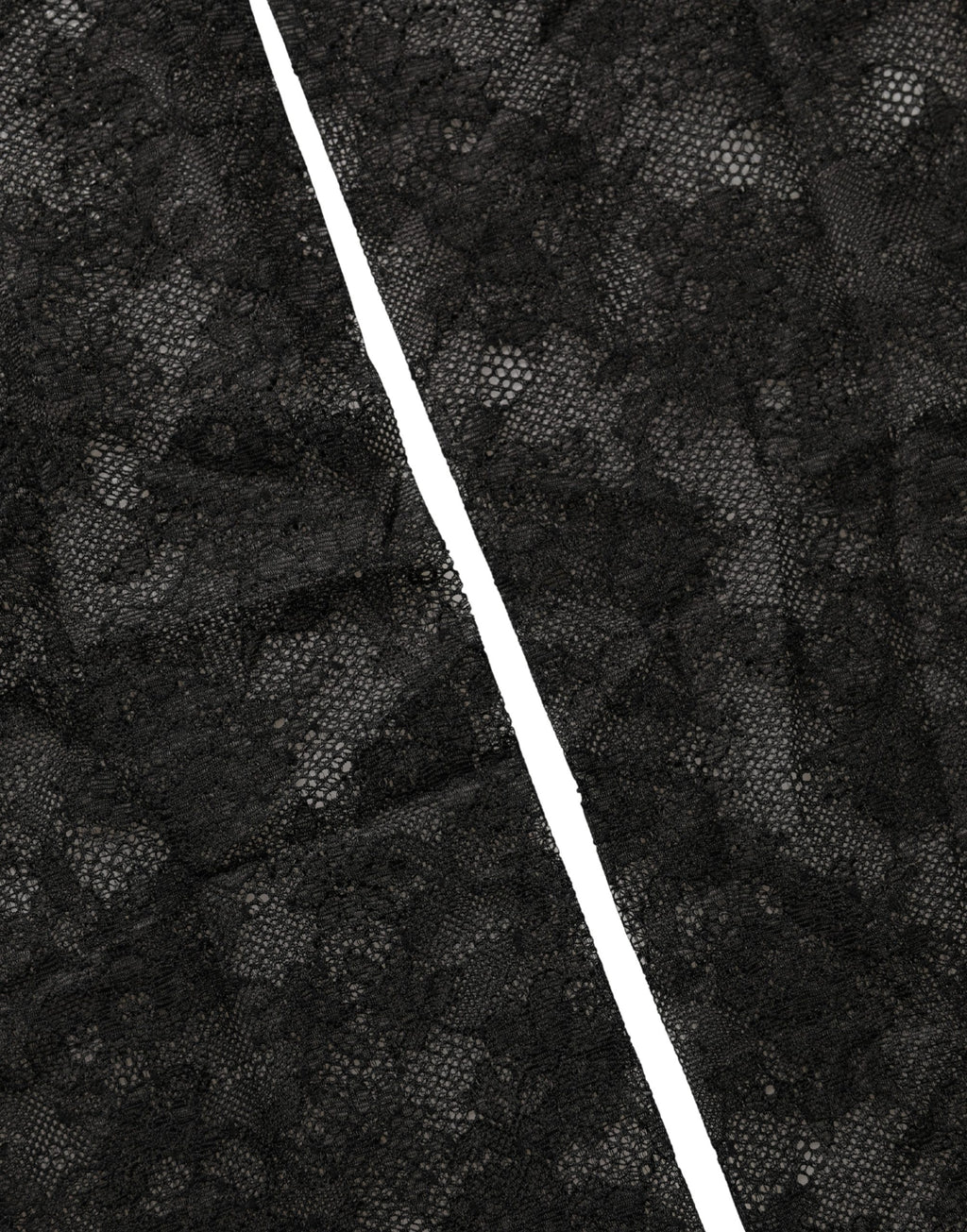 Dolce & Gabbana black floral lace nylon stretch knee-high socks featuring intricate floral pattern and sheer lace design.
