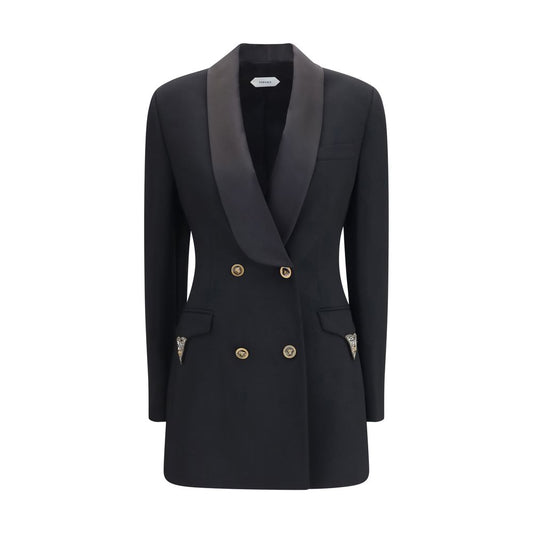 Versace Black Wool Oves Aries Blazer Versace