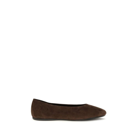Prada Brown Calf Leather Bos Taurus Ballet Flats Prada