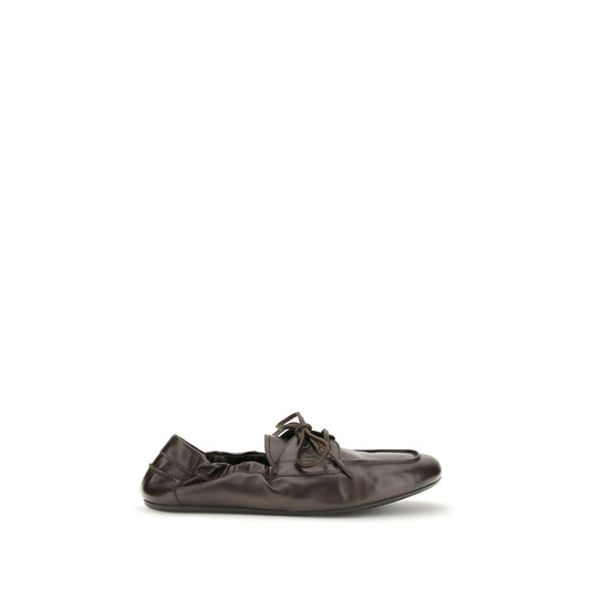 Prada Brown Calf Leather Bos Taurus Slip-On Loafers Prada