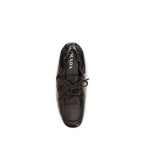 Prada Brown Calf Leather Bos Taurus Slip-On Loafers