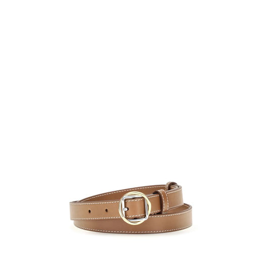 Jacquemus Beige Calf Leather Bos Taurus Thin Belt Jacquemus