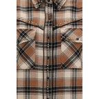 P.A.R.O.S.H. Brown Cotton Pattern Shirt - Eljoys Fashion 