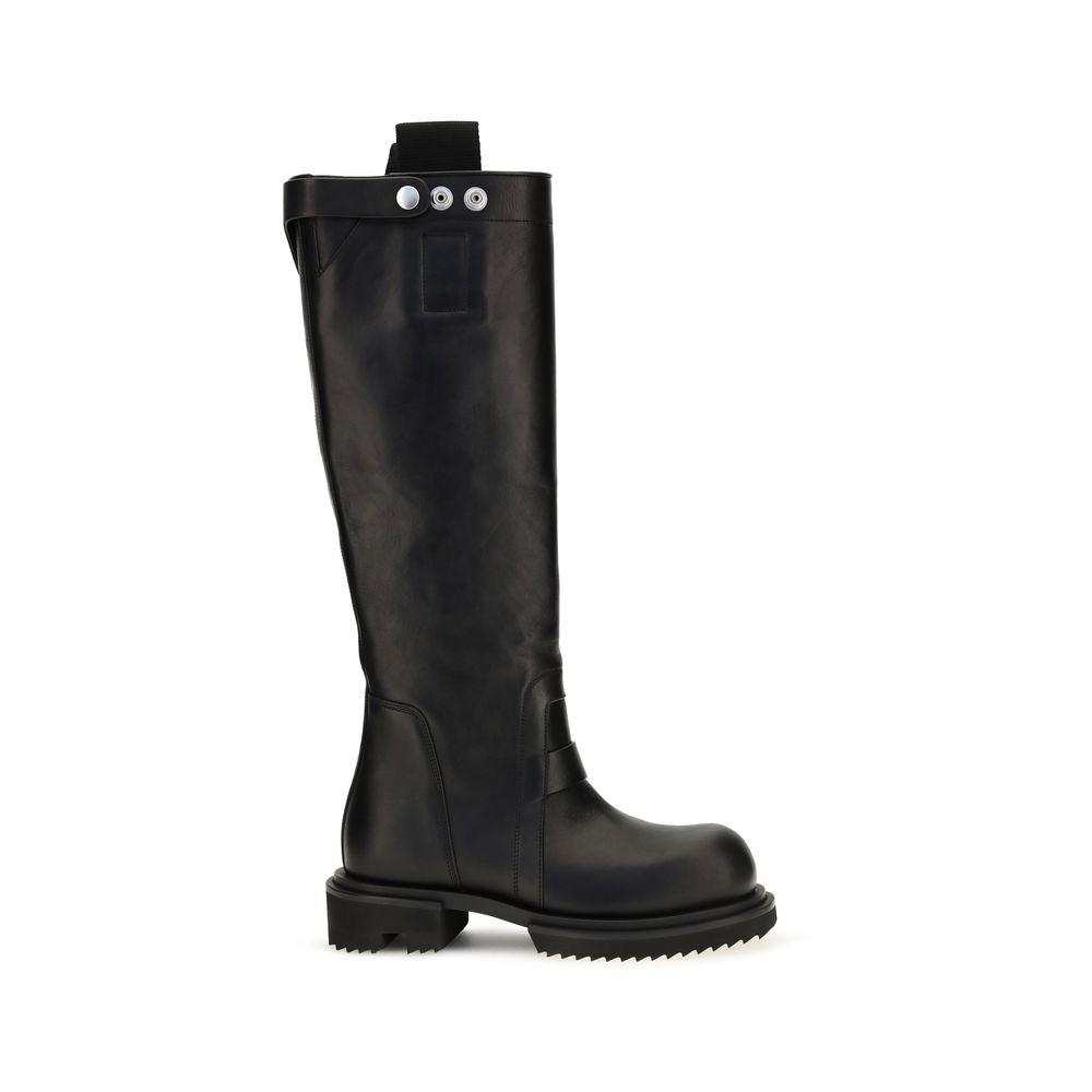 Rick Owens Black Calf Leather Bos Taurus Rain Boots Rick Owens