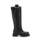 Rick Owens Black Calf Leather Bos Taurus Rain Boots Rick Owens
