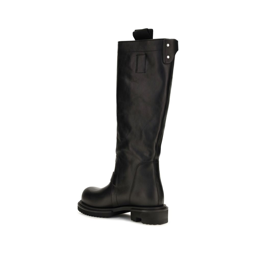 Rick Owens Black Calf Leather Bos Taurus Rain Boots Rick Owens