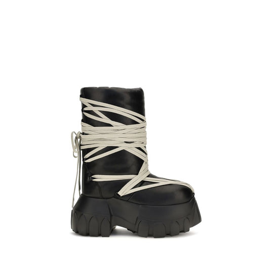 Rick Owens Black Calf Leather Bos Taurus Lace-Up Boots Rick Owens