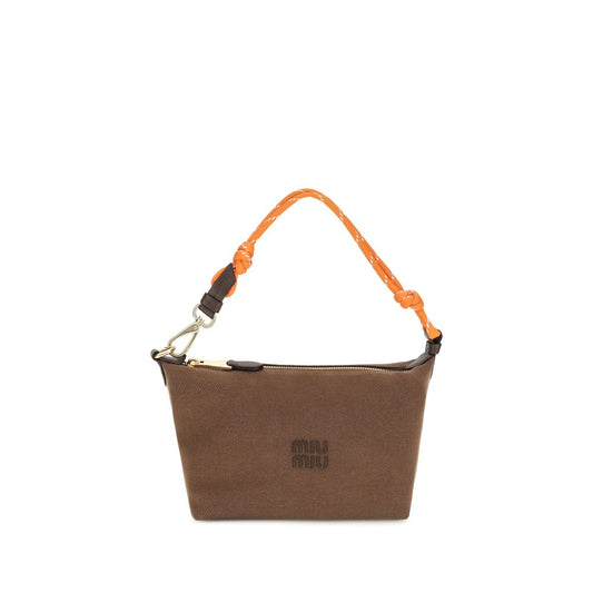 Miu Miu Brown Cotton Shoulder Bag Miu Miu