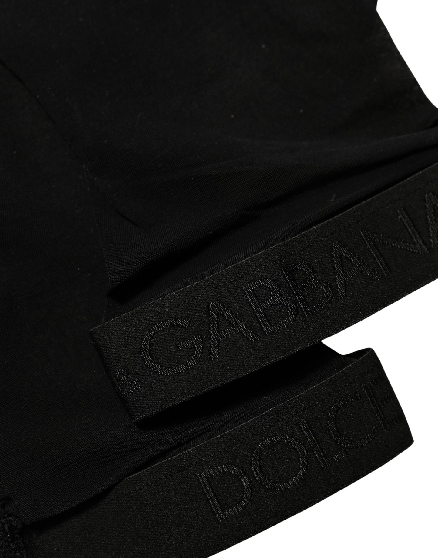 Dolce & Gabbana Black Nylon Logo Calf Long Women Accessory Socks Dolce & Gabbana