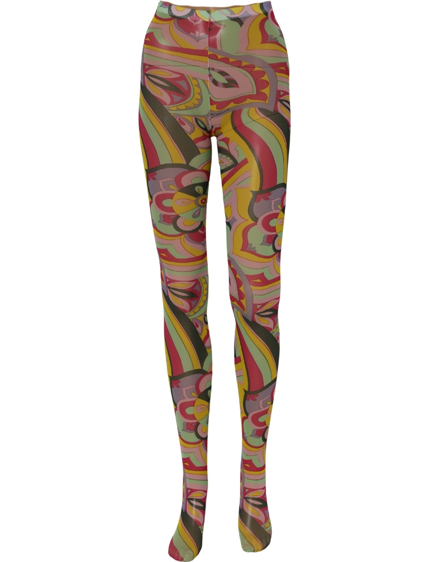 Dolce & Gabbana Multicolor Floral Print Tights Stockings Socks Dolce & Gabbana