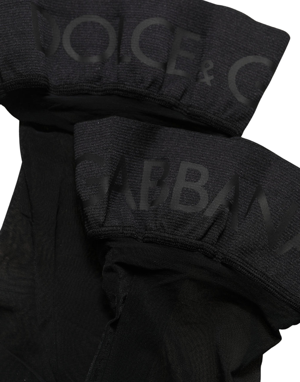 Dolce & Gabbana Black Nylon Logo Calf Long Women Accessory Socks - Eljoys Fashion 