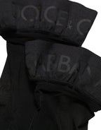 Dolce & Gabbana Black Nylon Logo Calf Long Women Accessory Socks - Eljoys Fashion 