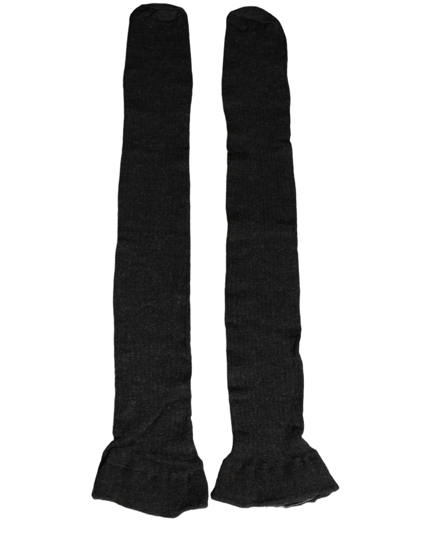 Dolce & Gabbana Black Wool Over Calf Long Women Accessory Socks Dolce & Gabbana