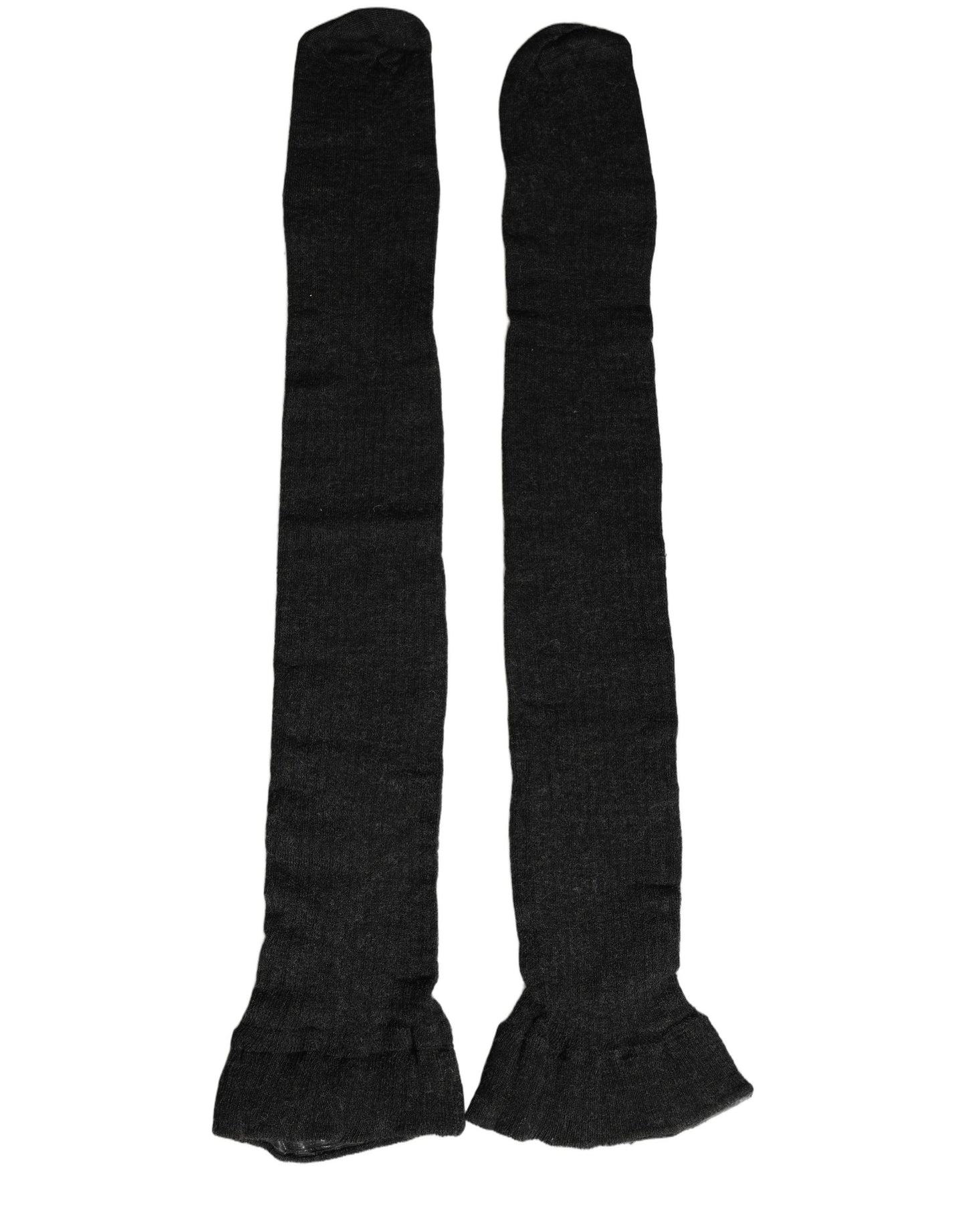 Dolce & Gabbana Black Wool Over Calf Long Women Accessory Socks Dolce & Gabbana