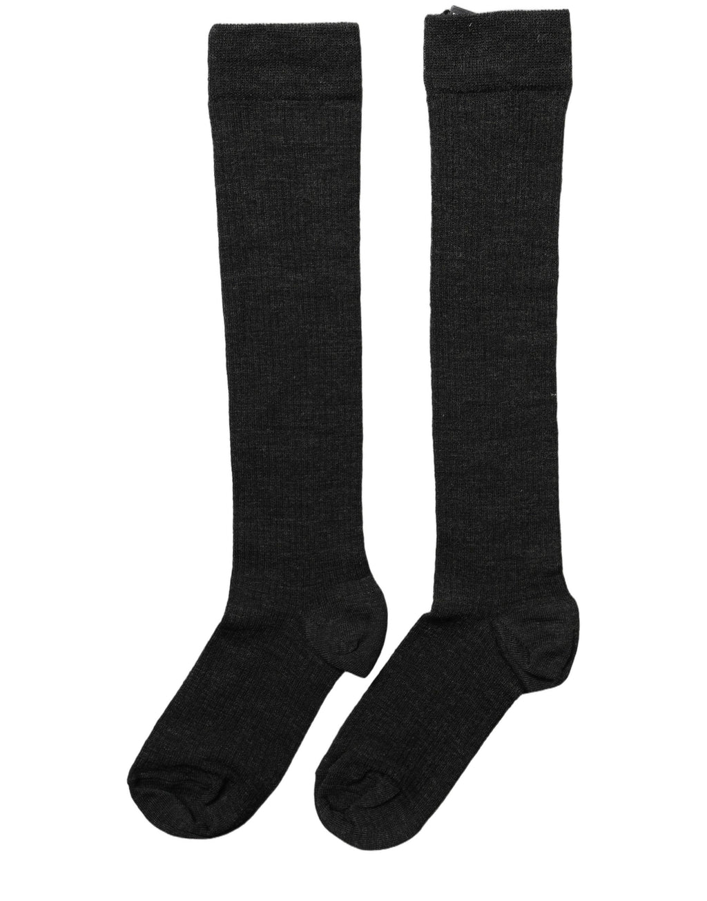 Black wool knit calf-length women's socks by Dolce & Gabbana, featuring a cozy, stylish accessory design.