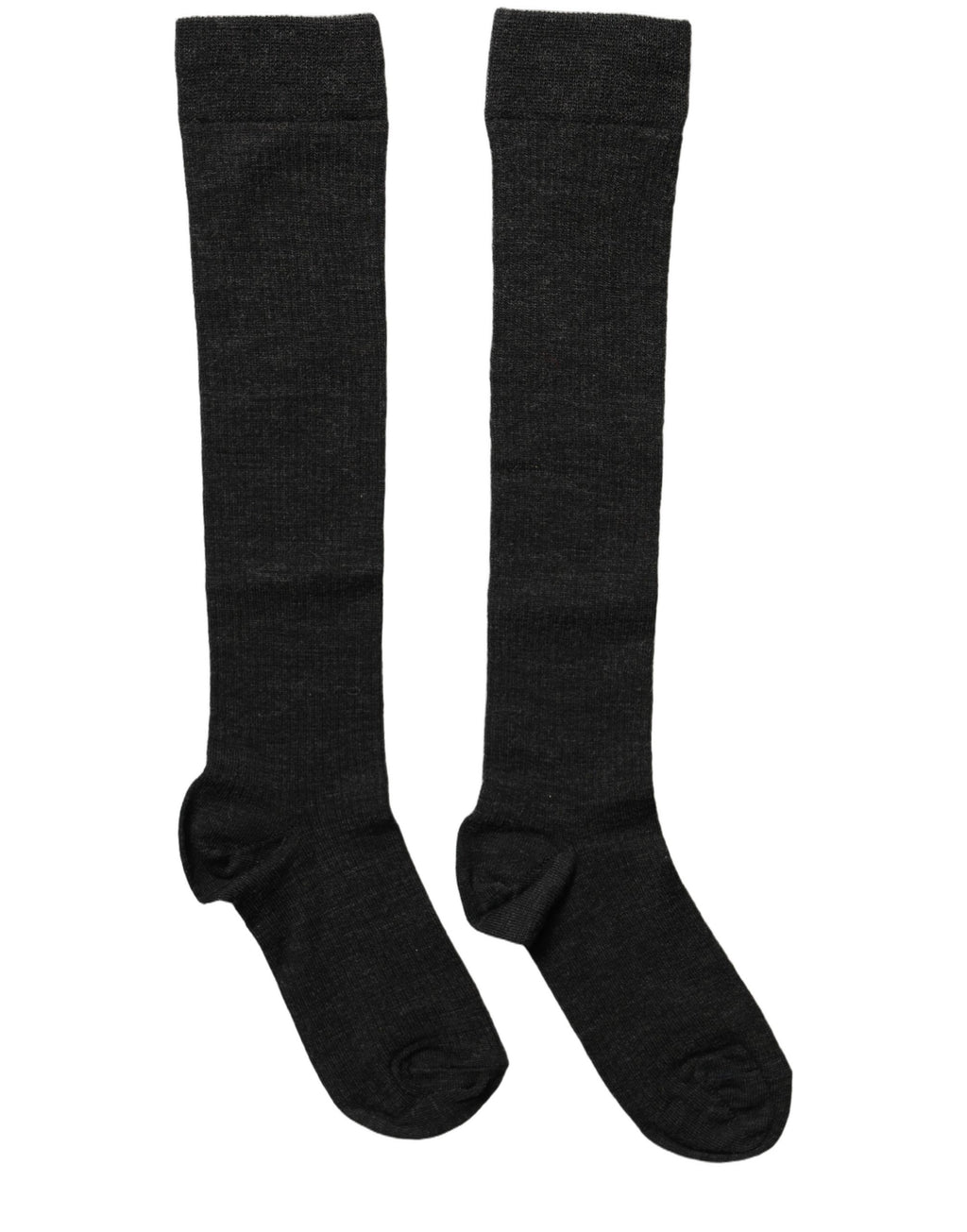 Black wool knit calf-length women's socks by Dolce & Gabbana with a cozy, textured appearance.