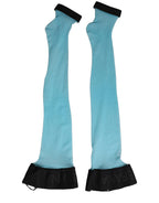 Dolce & Gabbana Light Blue nylon thigh-high socks for women, featuring a sleek and stylish accessory design.