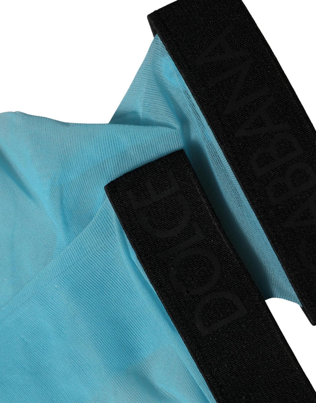 Dolce & Gabbana Light Blue nylon thigh-high socks for women, featuring a sleek and stylish design.