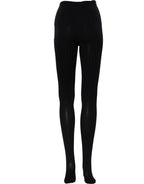 Black nylon Dolce & Gabbana tights and pantyhose, close-up of sleek stocking design and smooth fabric texture.
