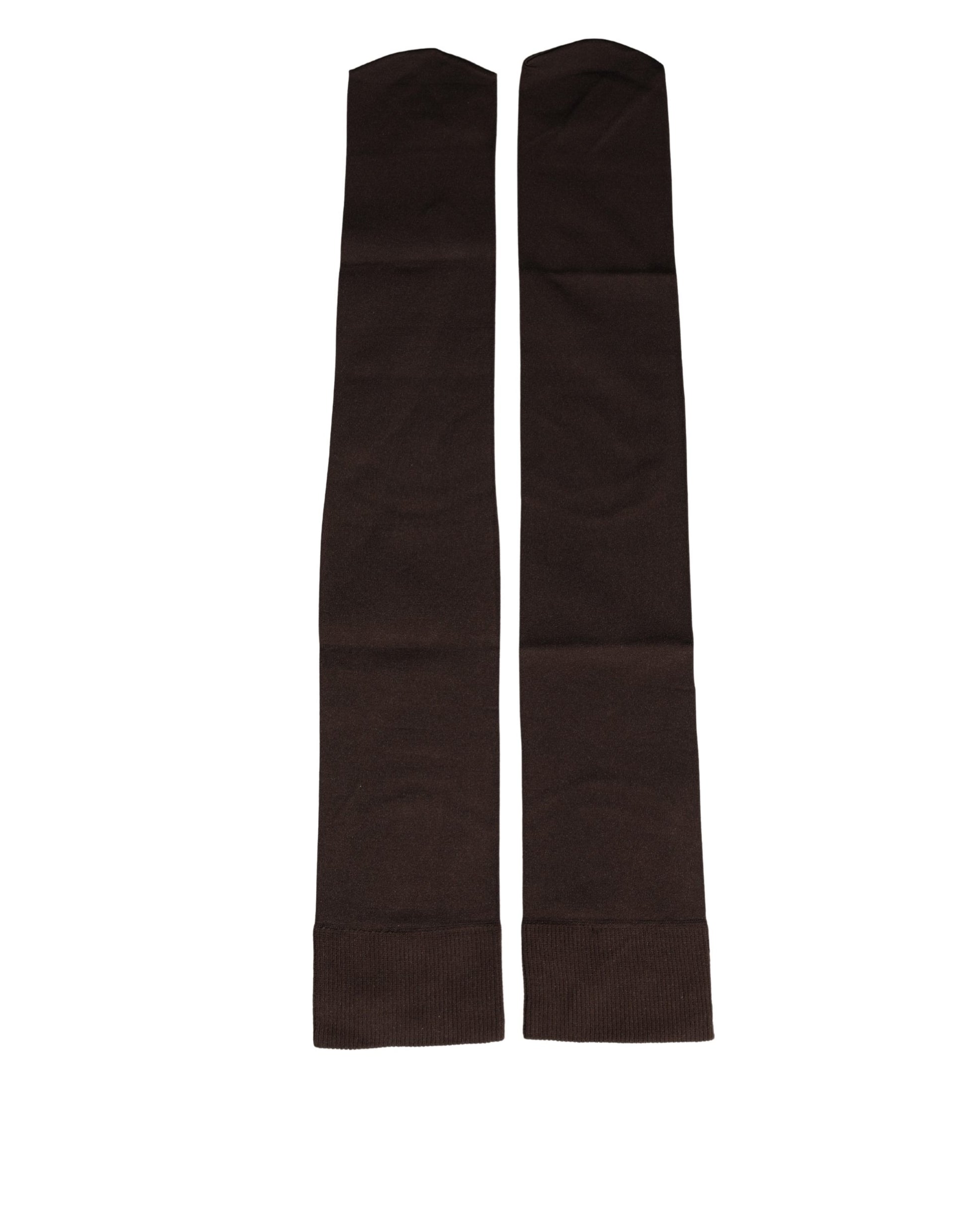 Dolce & Gabbana Brown Nylon Over Calf Long Women Accessory Socks Dolce & Gabbana