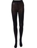 Dark blue Dolce & Gabbana nylon sheer tights displayed flat, showing their smooth, lightweight texture and elegant design.