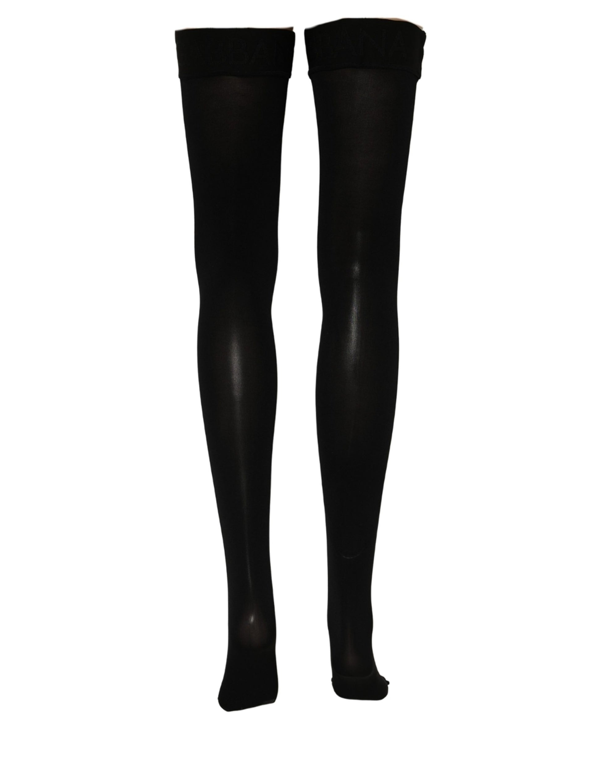 Dolce & Gabbana Black 100% Nylon Thigh High Stockings Socks Dolce & Gabbana