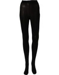 Black nylon sheer tights by Dolce & Gabbana, featuring smooth, opaque stockings with a sleek, elegant design.