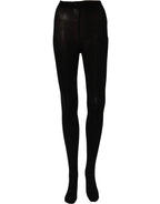 Black nylon sheer tights by Dolce & Gabbana, featuring smooth, opaque stockings with a sleek, elegant design.