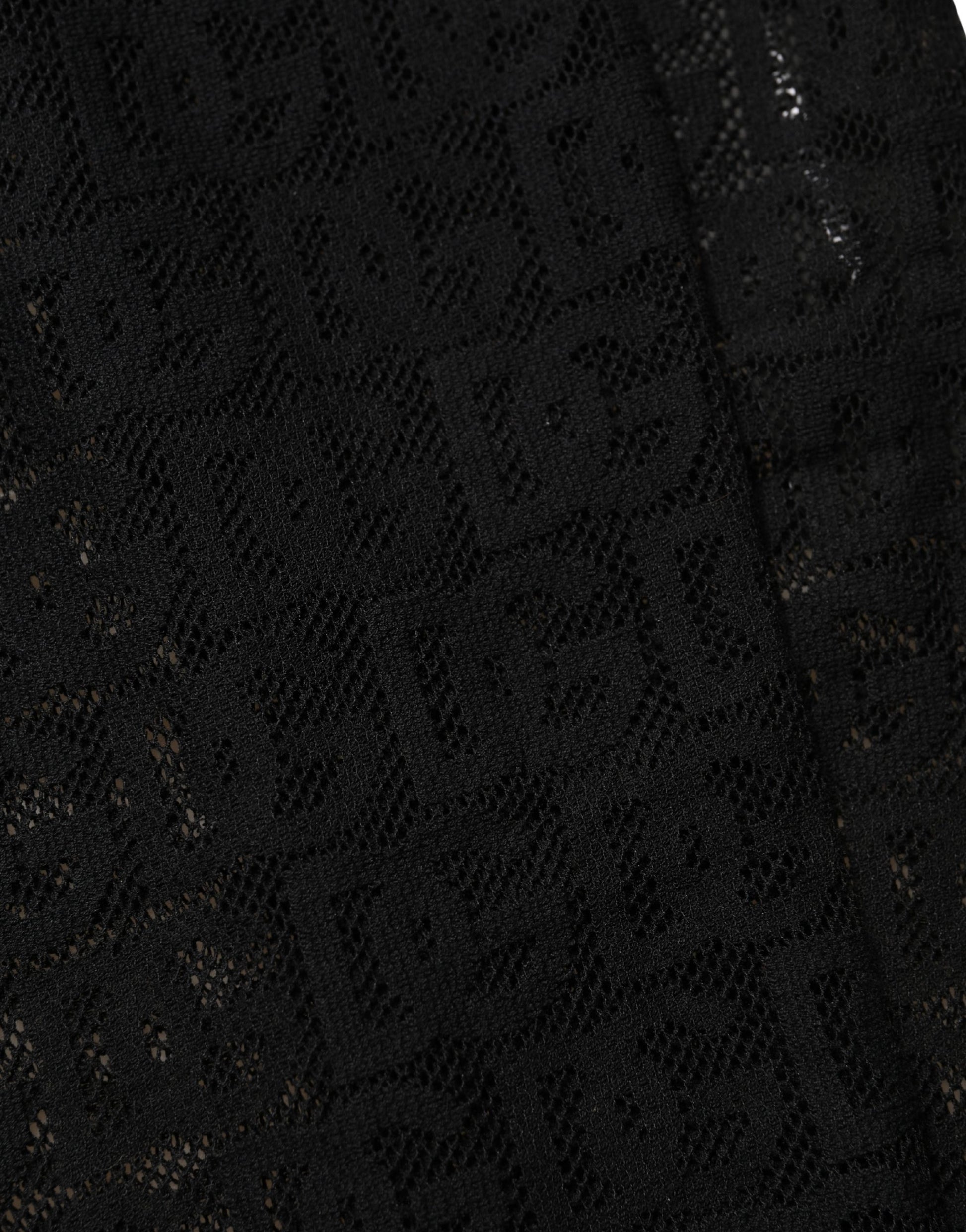 Dolce & Gabbana Black DG Logo Sheer Nylon Thigh High Socks Dolce & Gabbana