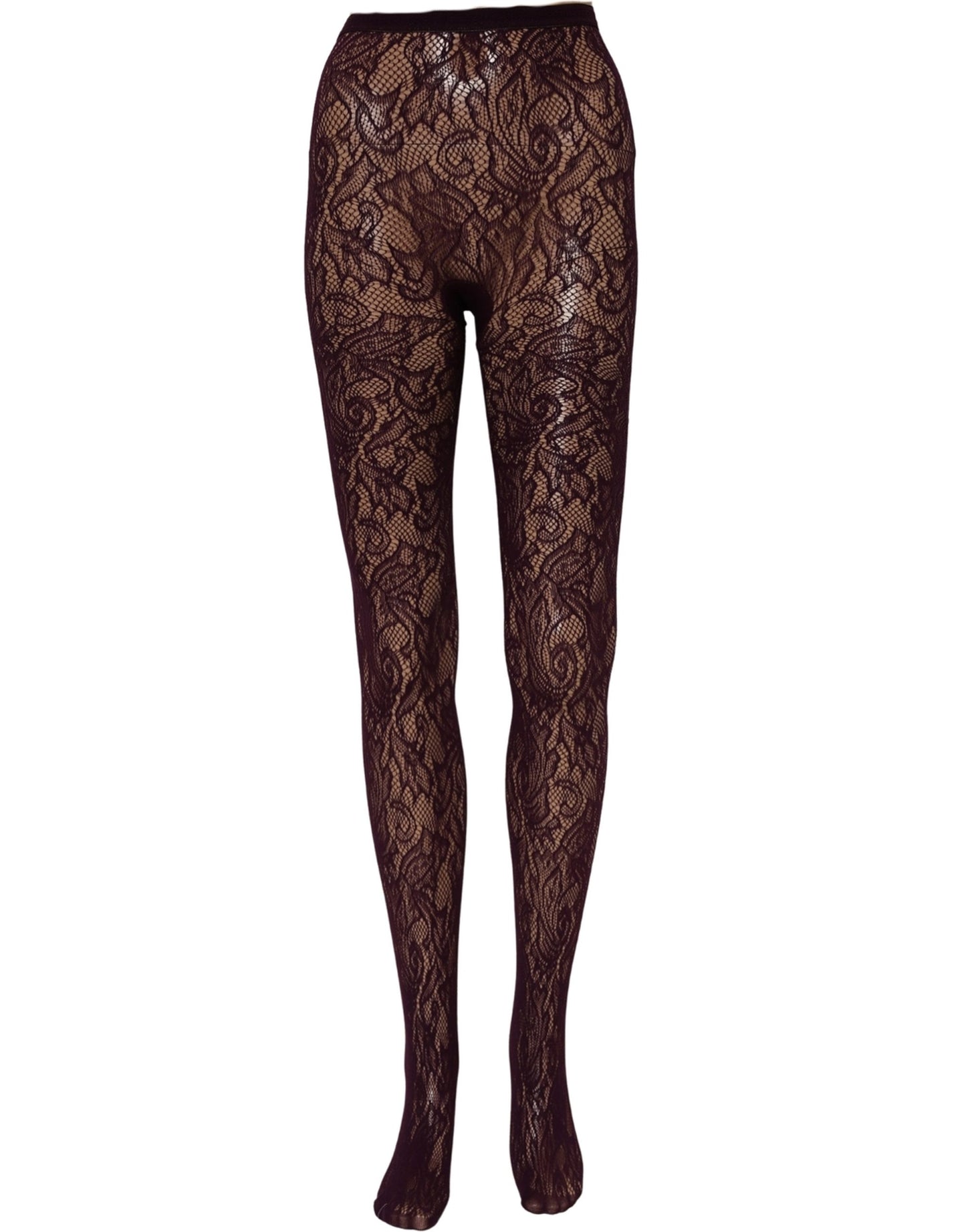 Dries Van Noten Violet Floral Fishnet Tights Stockings Pantyhose Socks Dries Van Noten