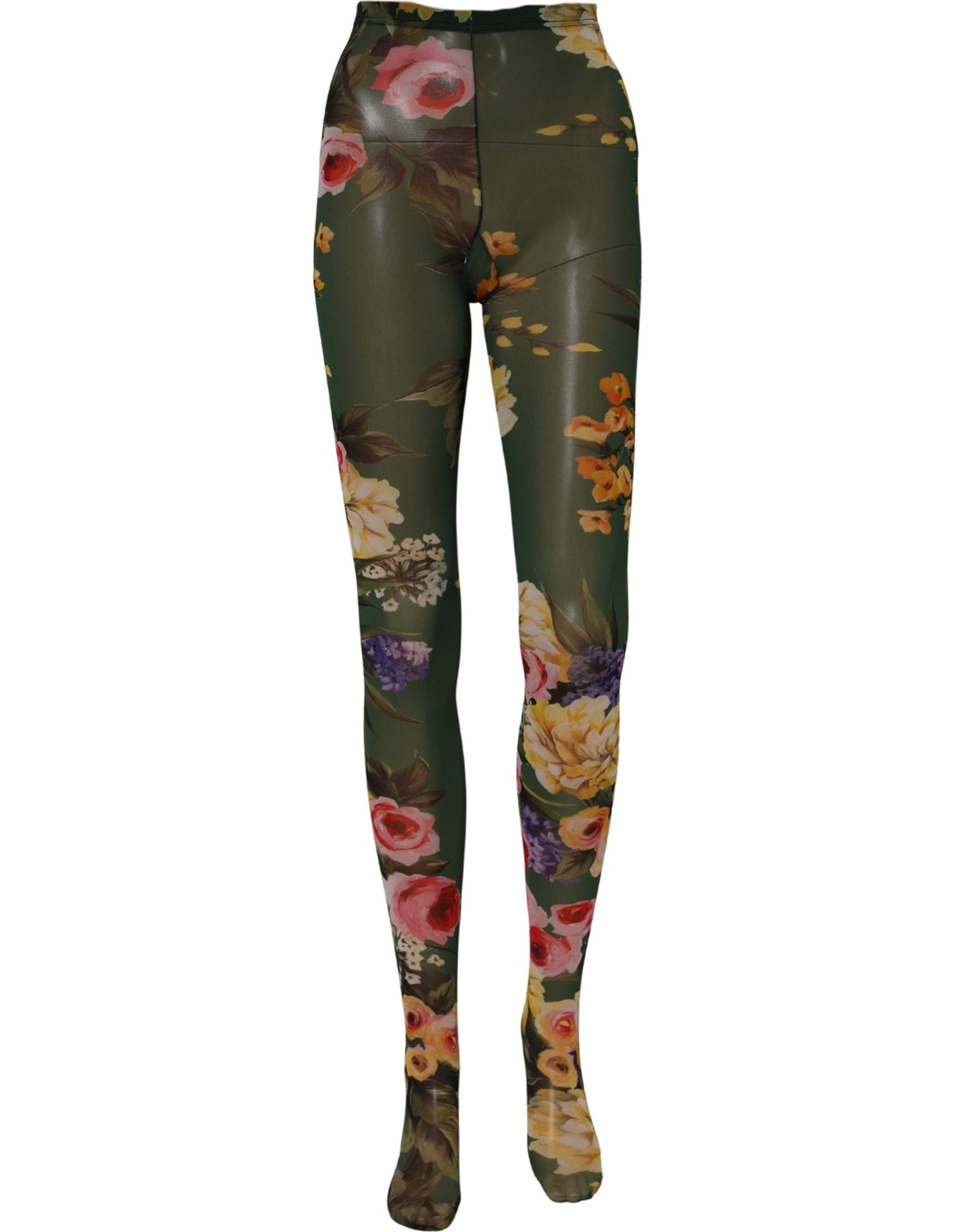 Dolce & Gabbana Red Floral Fishnet Tights Stockings Pantyhose Socks Dolce & Gabbana