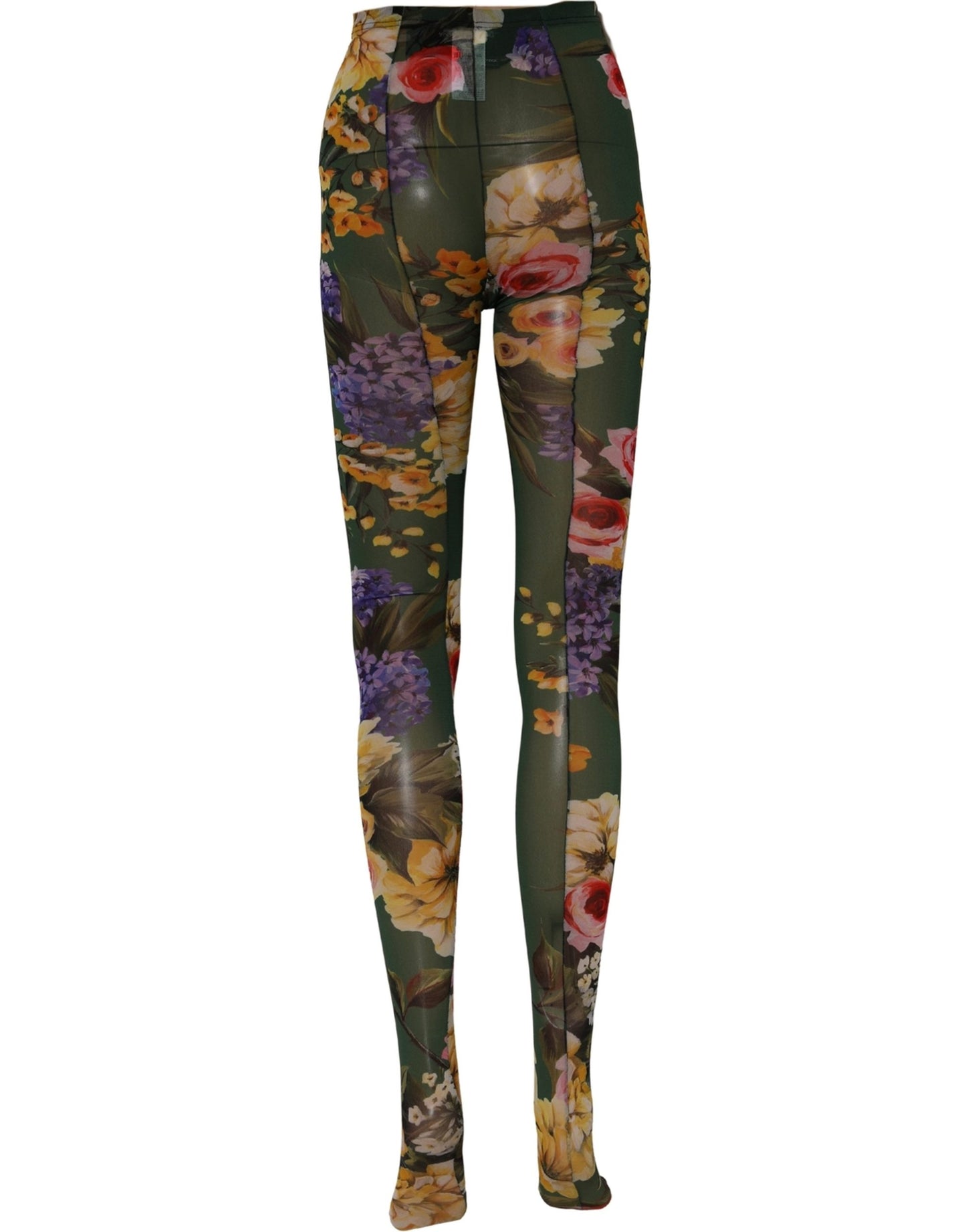 Dolce & Gabbana Red Floral Fishnet Tights Stockings Pantyhose Socks Dolce & Gabbana