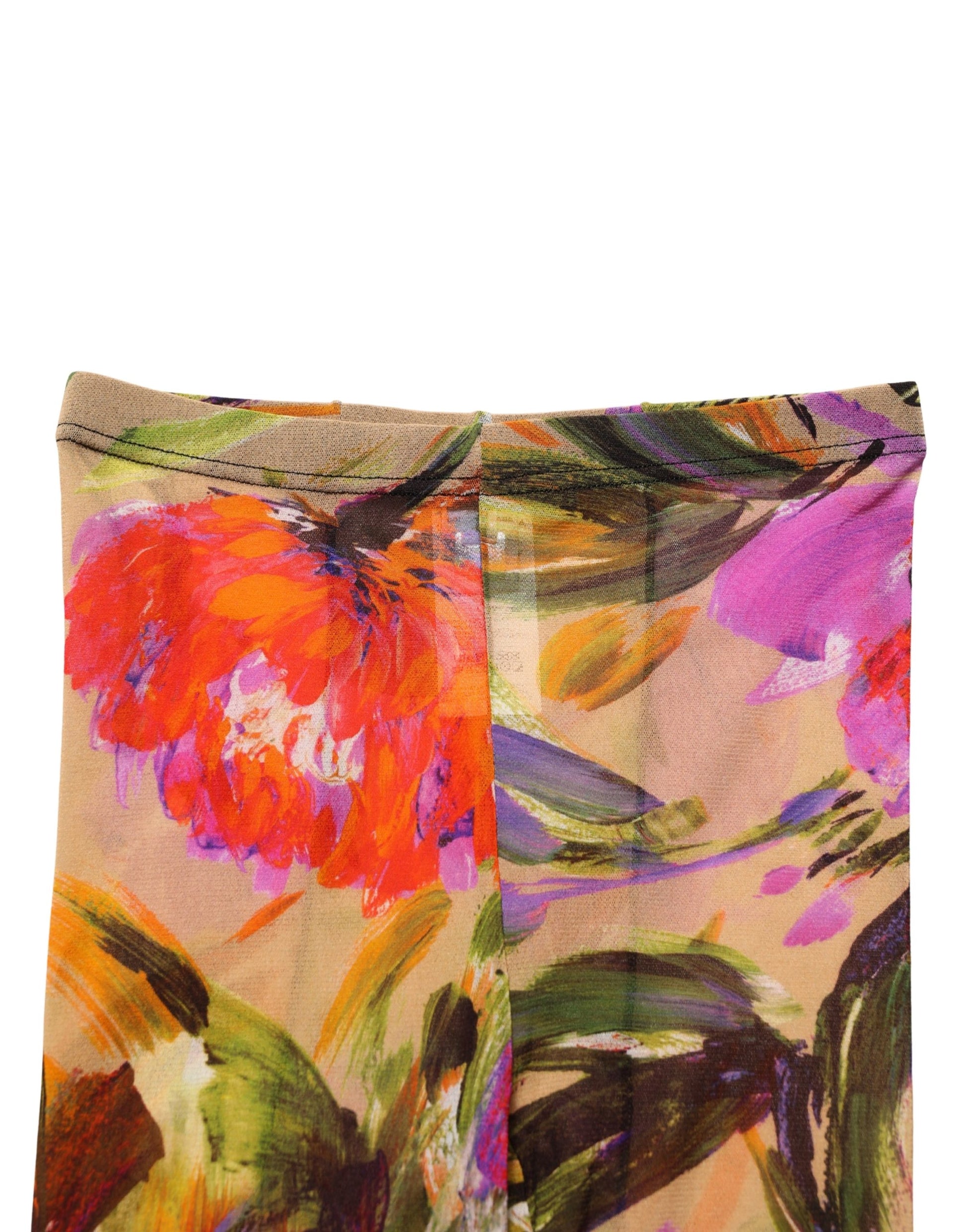 Dolce & Gabbana Beige Floral Print Tights Sheer Stockings Socks Dolce & Gabbana