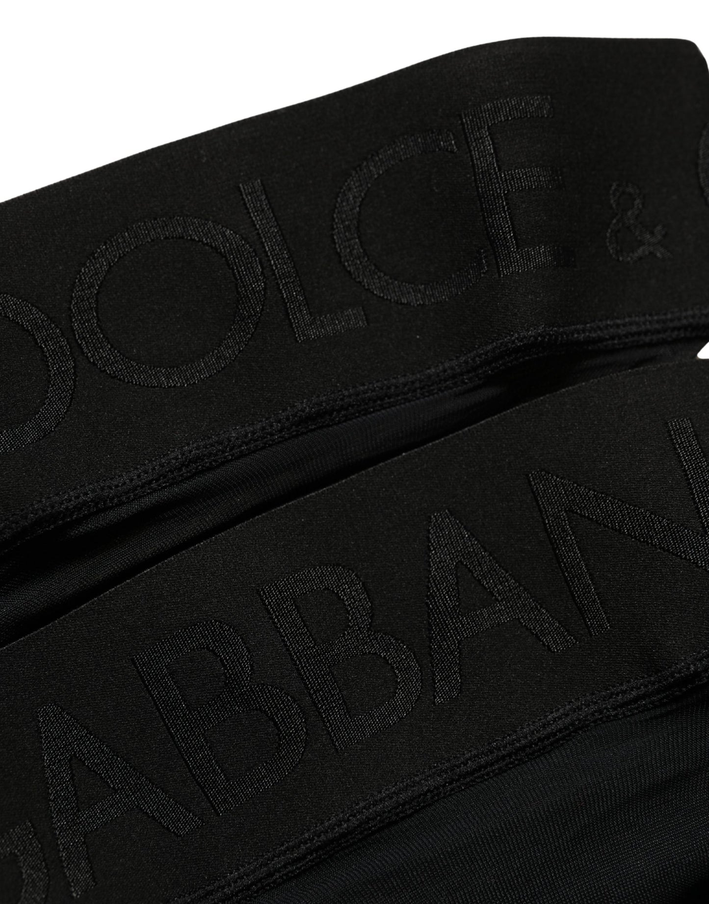Dolce & Gabbana Black Nylon Logo Calf Long Women Accessory Socks Dolce & Gabbana