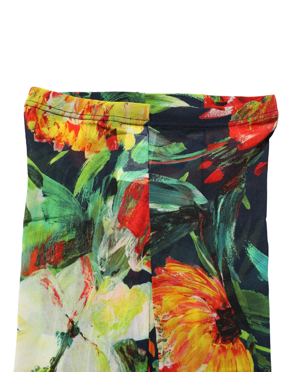 Dolce & Gabbana black floral print sheer tights and socks, showcasing elegant floral design and sheer texture.