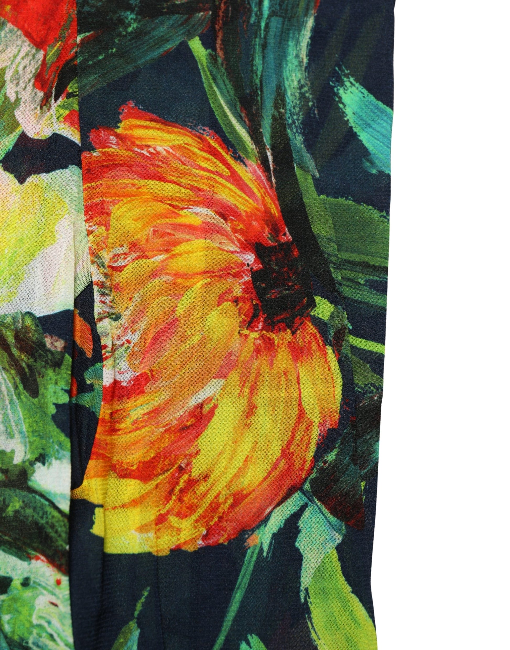 Dolce & Gabbana Black Floral Print Tights Sheer Stockings Socks Dolce & Gabbana