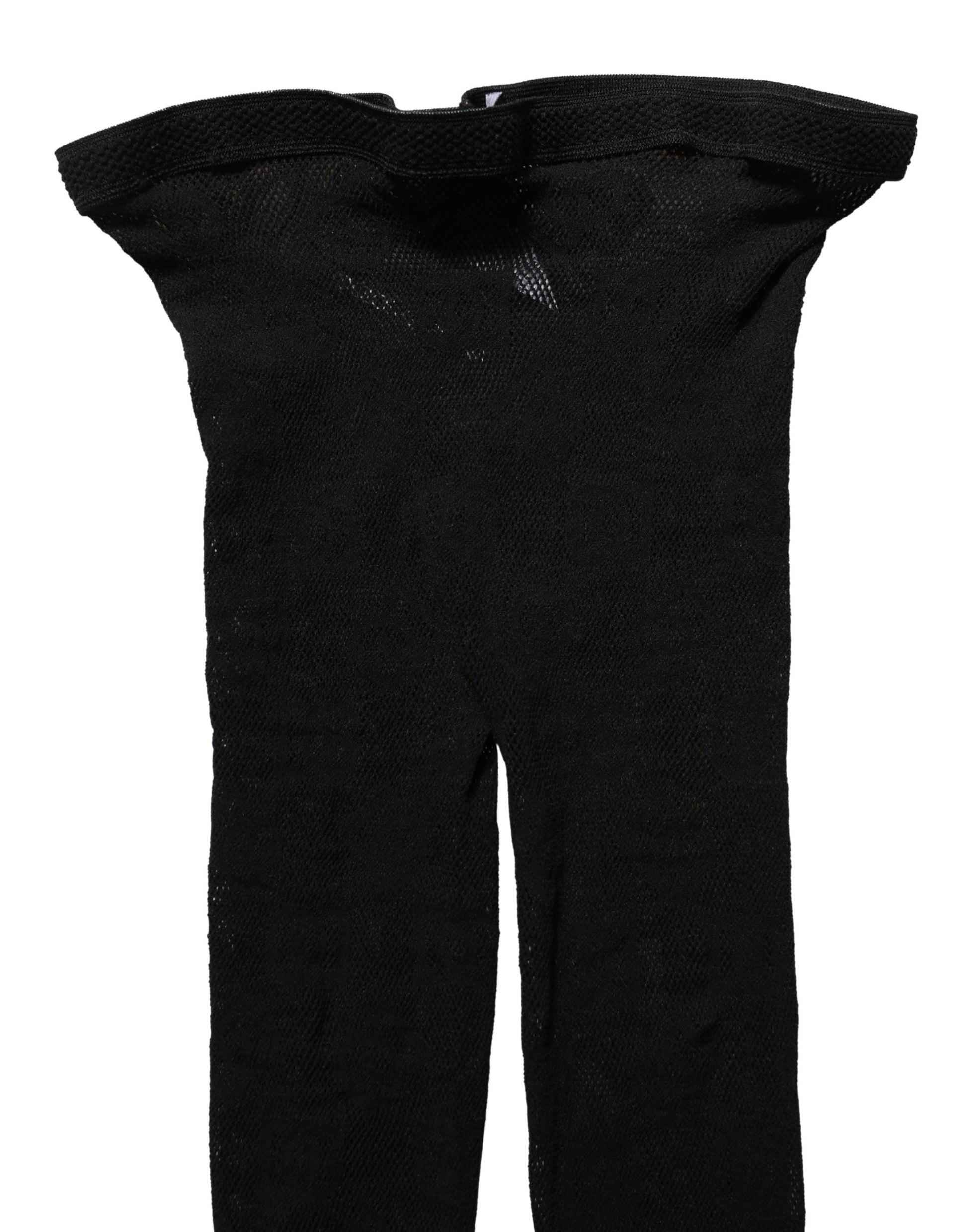 Dolce & Gabbana Black All Over Print Sheer Stretch Tights Socks Dolce & Gabbana