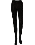 Black nylon Dolce & Gabbana tights with a smooth, sheer finish, designed as stylish pantyhose or stockings.
