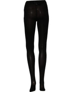 Dolce & Gabbana black nylon tights with a smooth, opaque finish, designed as stylish stockings and pantyhose for women.