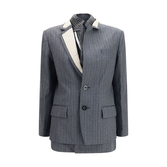 Sacai Gray Wool Oves Aries Jacket