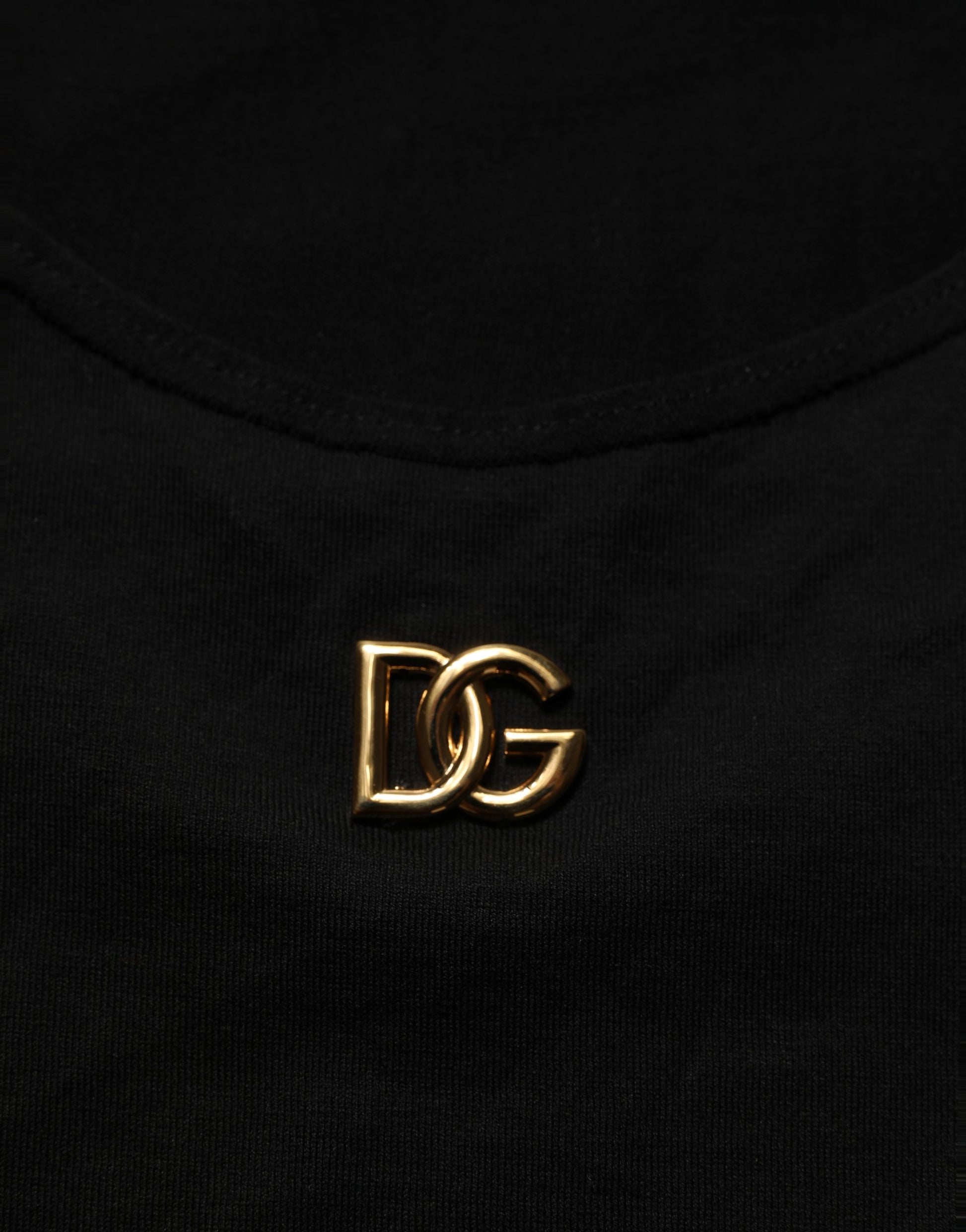 Dolce & Gabbana Black Gold DG Logo Cotton Sleeveless Tank Top Dolce & Gabbana