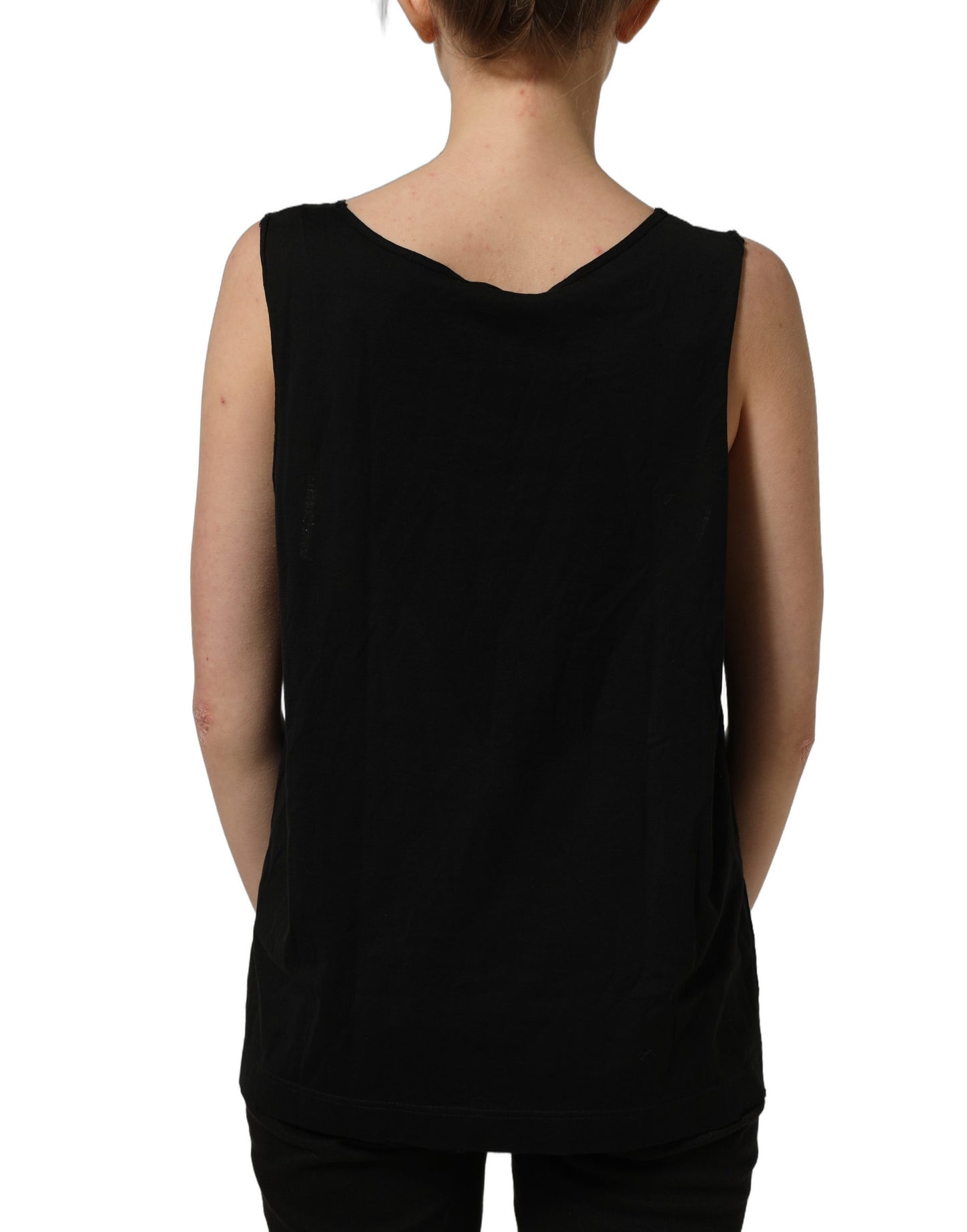 Dolce & Gabbana Black Gold DG Logo Cotton Sleeveless Tank Top Dolce & Gabbana
