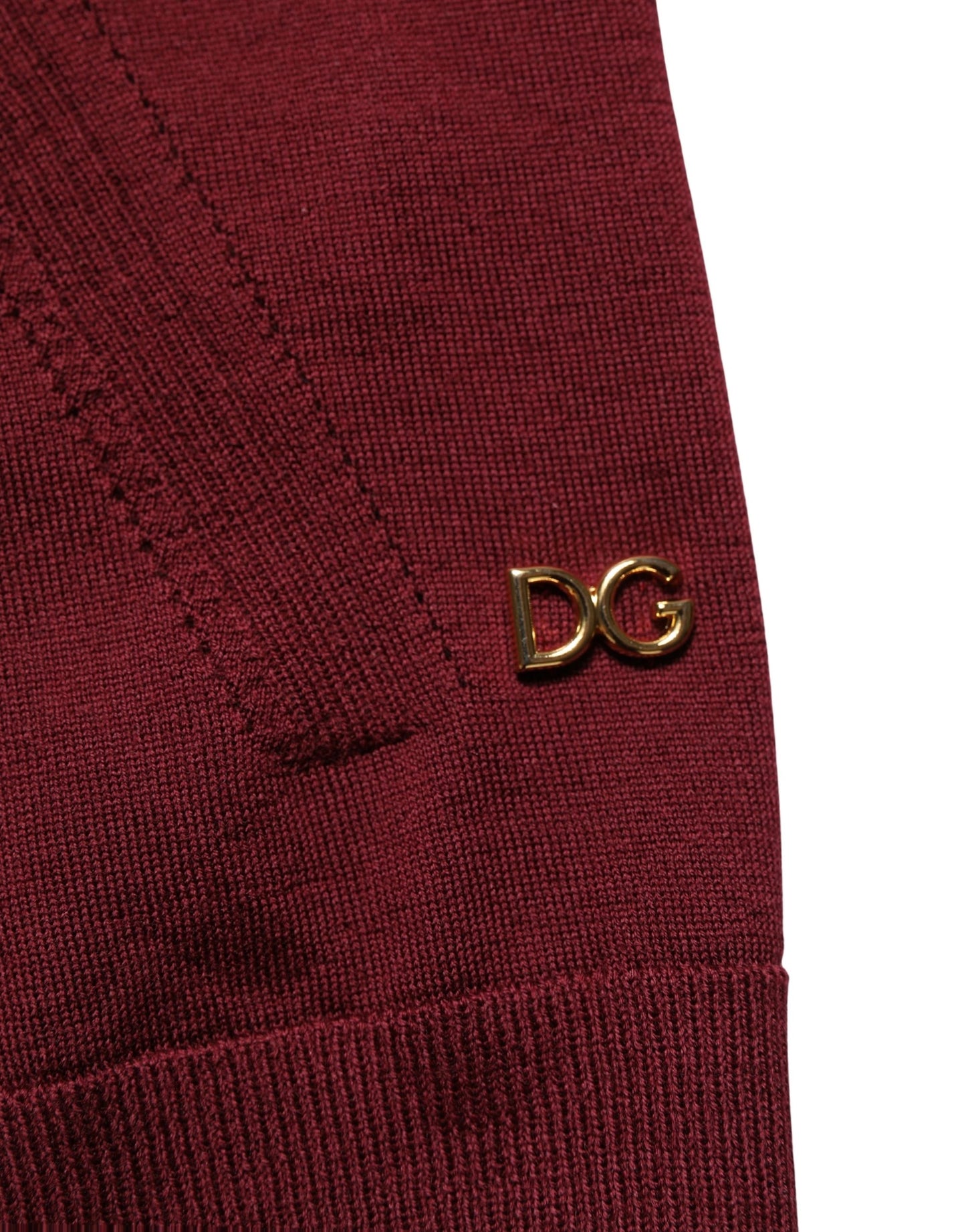 Dolce & Gabbana Maroon Wool Knitted CrewNeck Pullover Sweater Dolce & Gabbana
