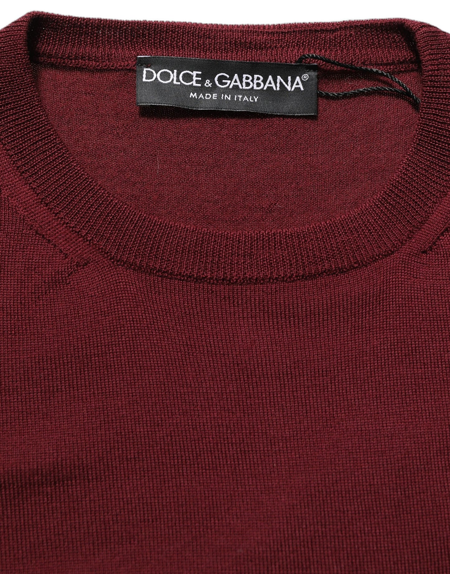 Dolce & Gabbana Maroon Wool Knitted CrewNeck Pullover Sweater Dolce & Gabbana