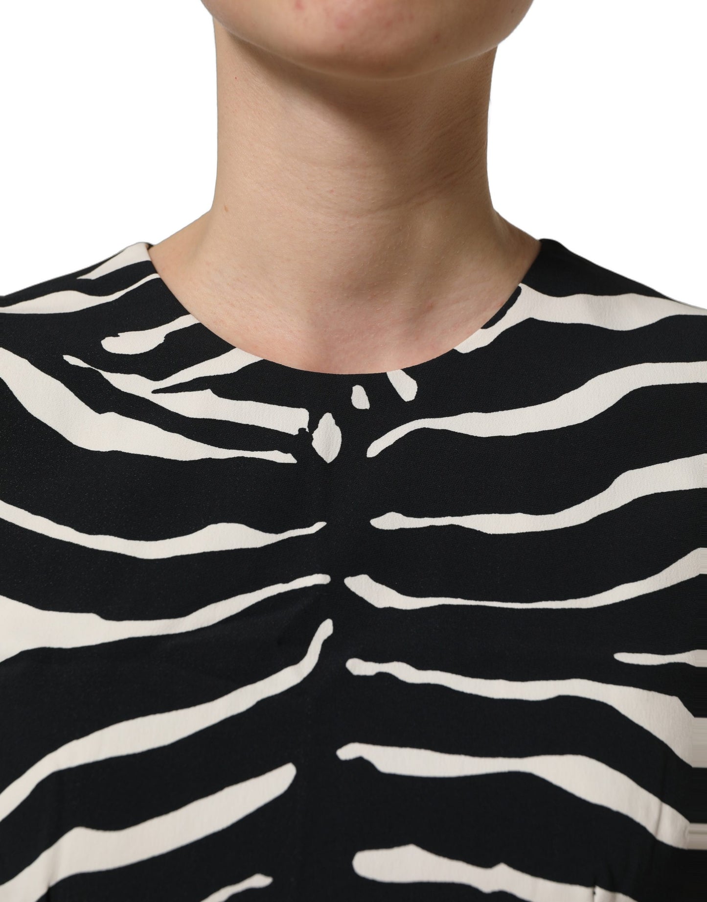 Dolce & Gabbana Black White Zebra Sleeveless Cropped Tank Top Dolce & Gabbana