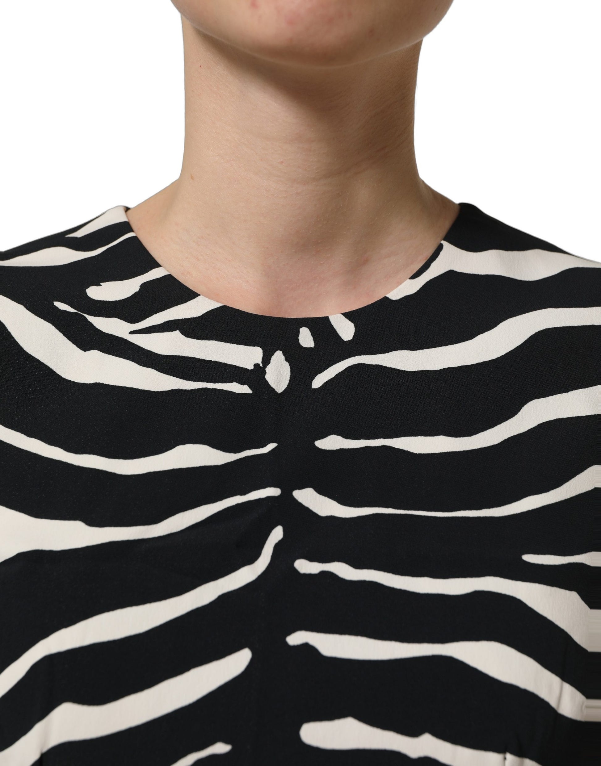 Dolce & Gabbana Black White Zebra Sleeveless Cropped Tank Top Dolce & Gabbana