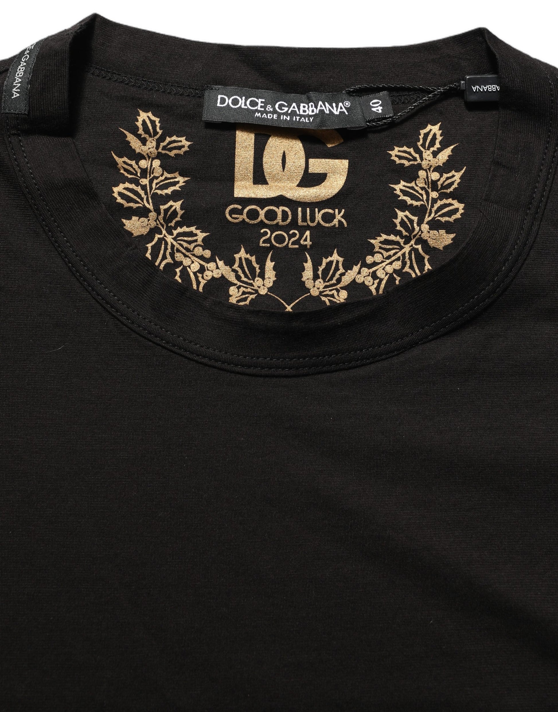Dolce & Gabbana Black Cotton Crew Neck Short Sleeves T-shirt Dolce & Gabbana