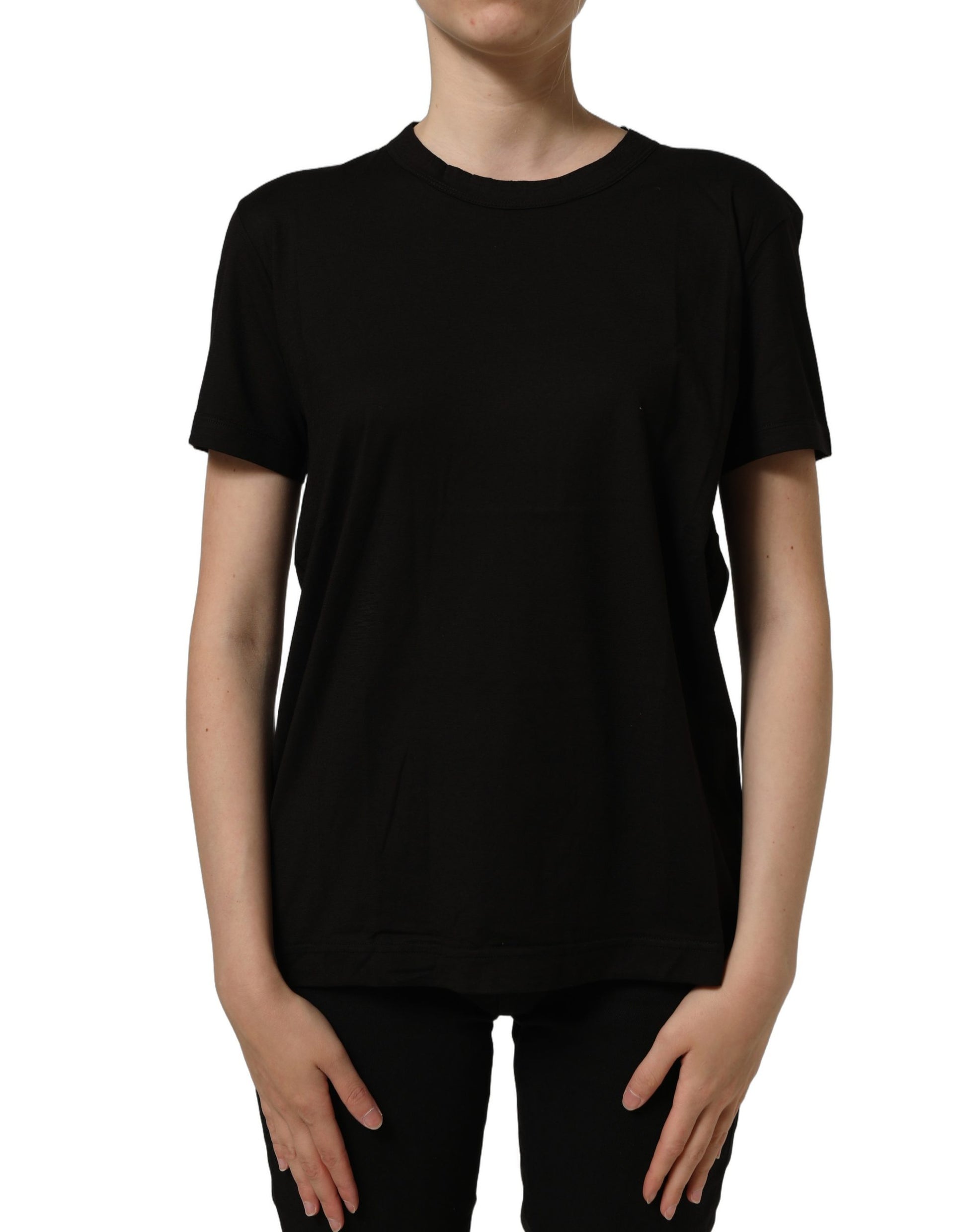 Dolce & Gabbana Black Cotton Crew Neck Short Sleeves T-shirt Dolce & Gabbana