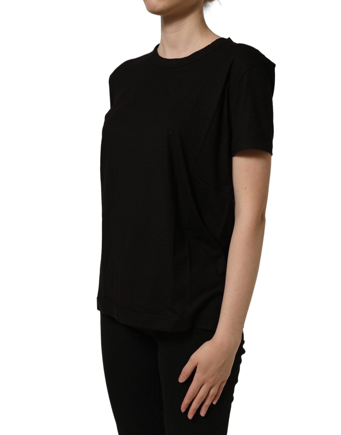 Dolce & Gabbana Black Cotton Crew Neck Short Sleeves T-shirt Dolce & Gabbana