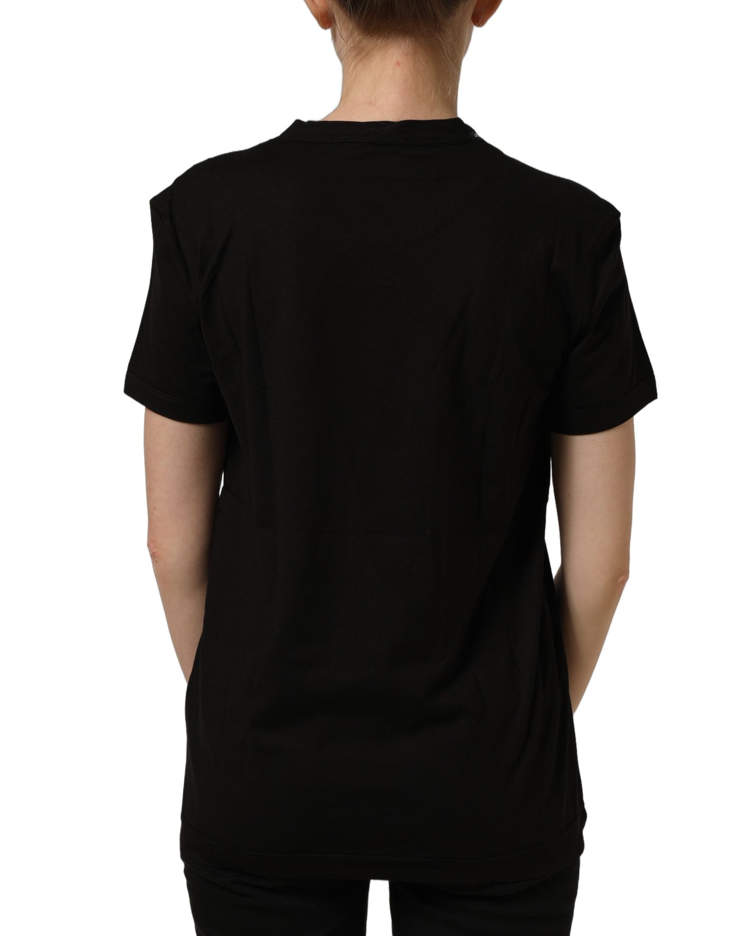 Dolce & Gabbana Black Cotton Crew Neck Short Sleeves T-shirt Dolce & Gabbana
